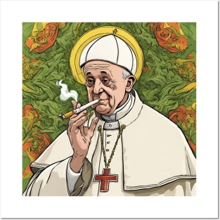 Pope Francis | Smoking on the Pope pack Posters and Art